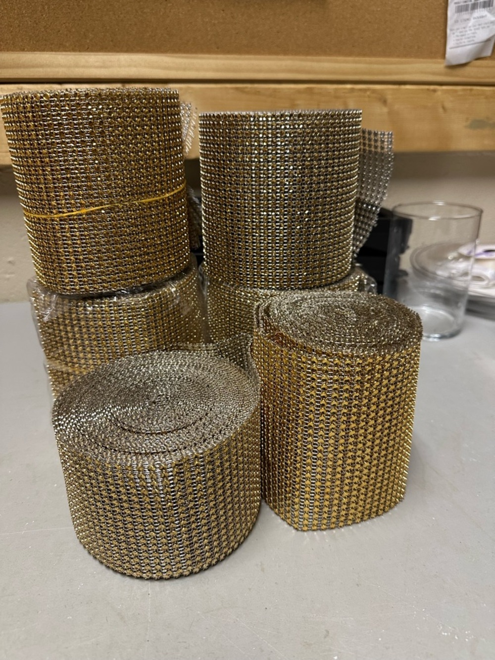 Decorative Metallic Ribbon Roll - Gold and Silver